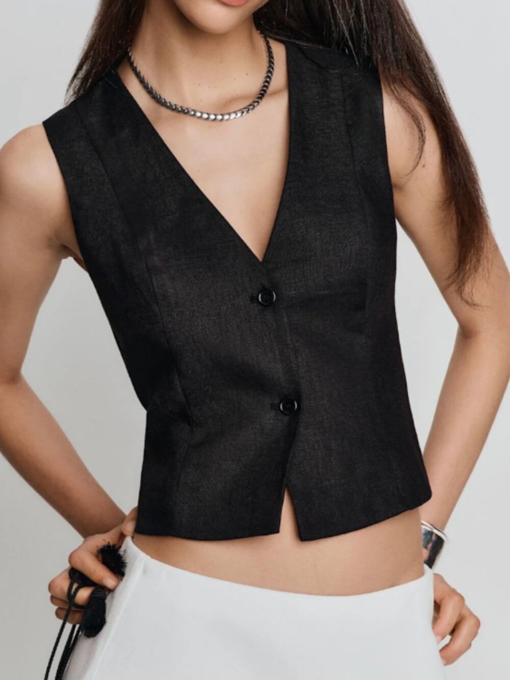 Reformation Anita Linen Vest - Size XS
